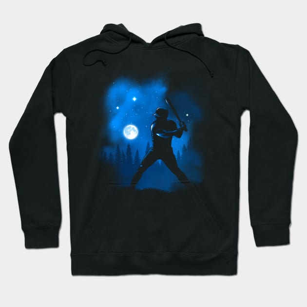 Baseball hitting the moon Hoodie by albertocubatas